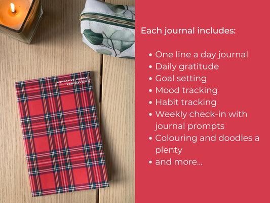 SALE the paperback creative journal - tartan