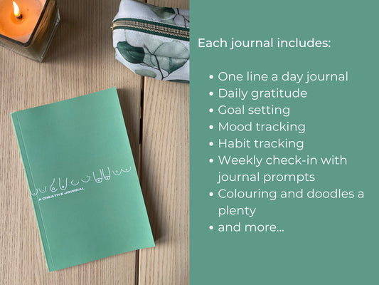 SALE the paperback creative journal - green