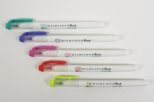 zebra mildliner brush • five pack • brights